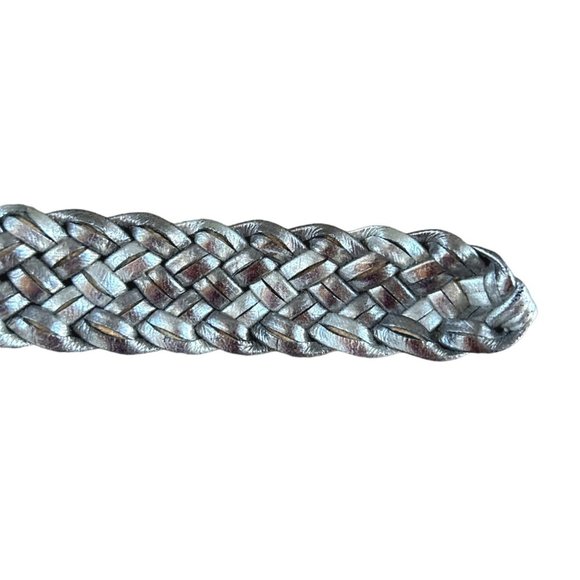 Omega Silver Metallic Braided Belt Size Large - Picture 5 of 7